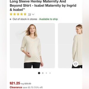 Long Sleeve Henley Maternity Shirt